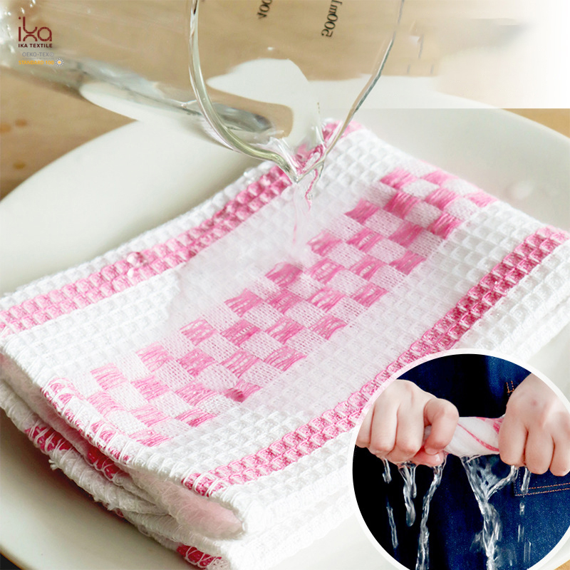 Heat Insulation Product Water Absorbent Customizable 100 Cotton Kitchen Dish Towels for Drying Dishes