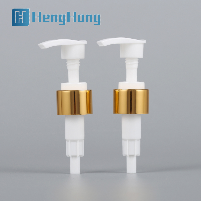24 28/410 Shiny Gold Aluminum Metal Dispenser Lotion Pump Press Pump for Plastic Bottles