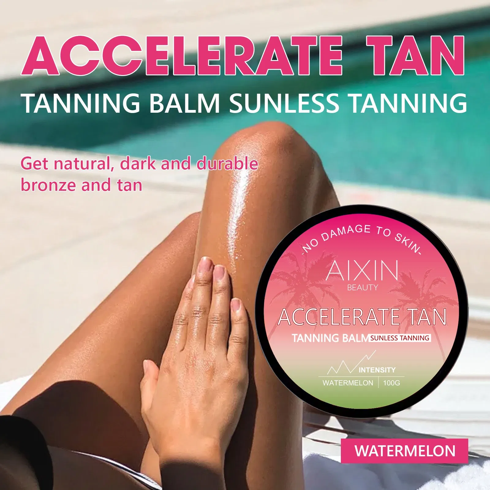 Beauty Skin Care Product Accelerate Tan Dark Sunbed Pineapple Watermelon Tanning Cream Cosmetics