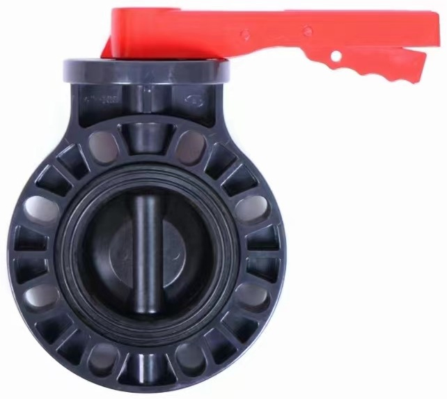 High Quality Plastic Drinking Water Butterfly Valve Lever PVC Water Supply Butterfly Valve UPVC (PN16) Pressure Worm Gear Wafer Type Industrial Butterfly Valve