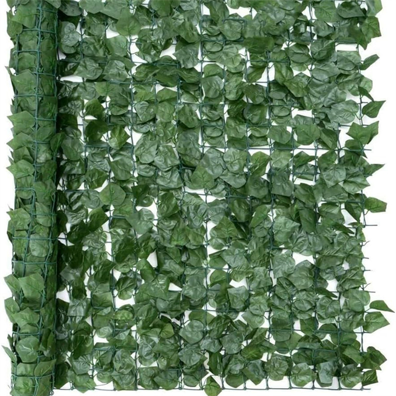 Artificial Flowers Fence Green Privacy Fence Lush Green Artificial Leaf Fence for Outdoor Privacy and Decor