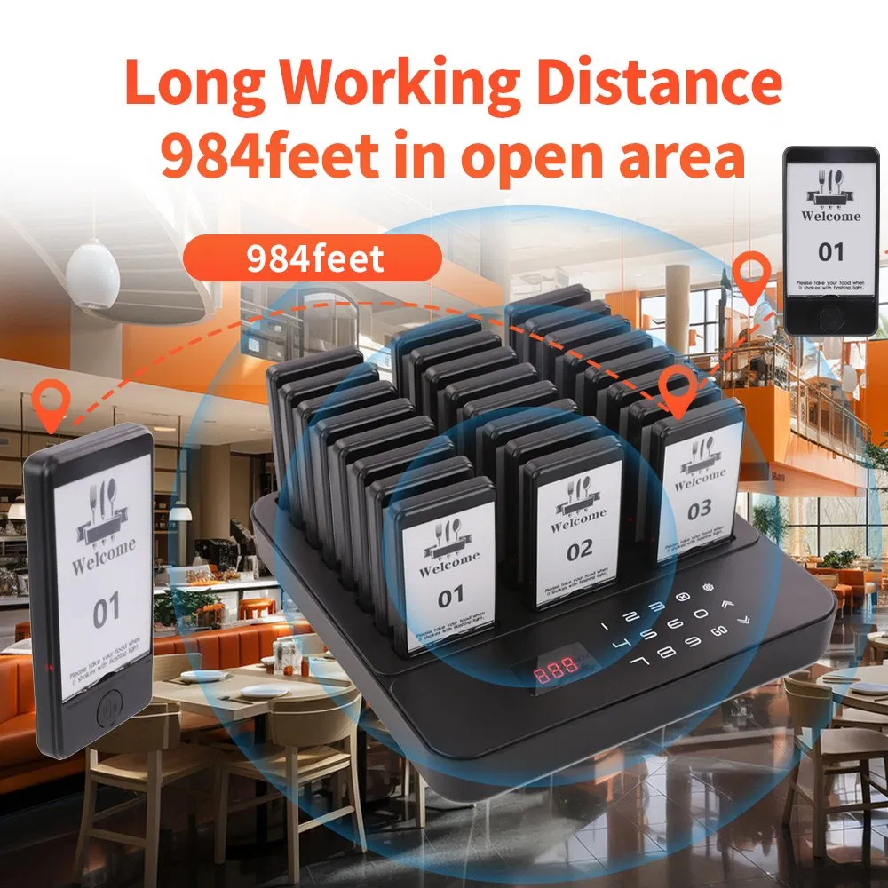 Buzzer Calling System 24 Pagers for Food Truck Wireless Restaurant Pager System