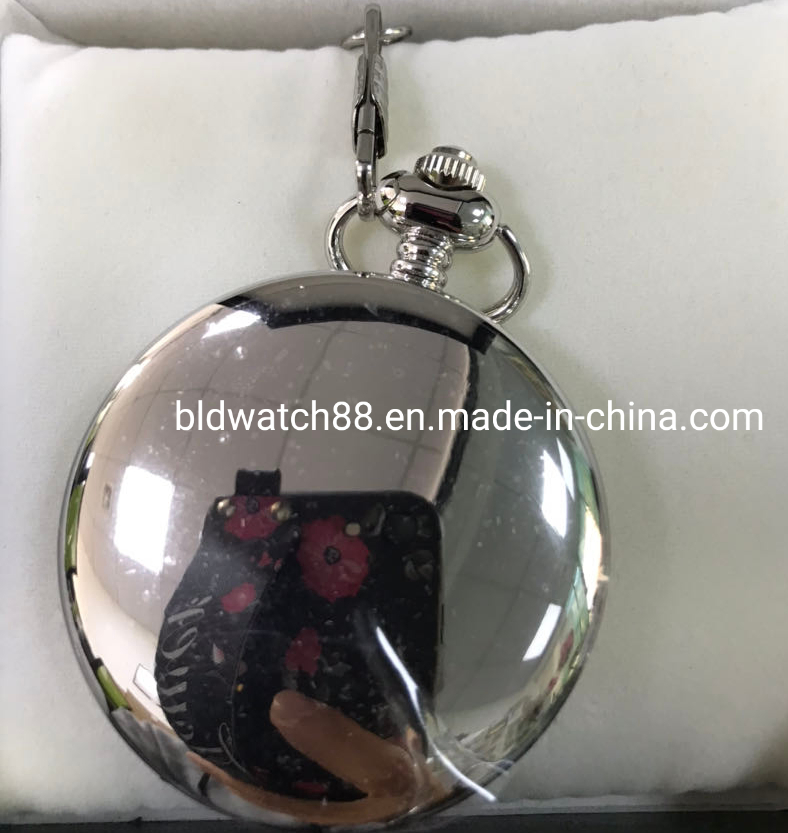Custom Engraved Stainless Steel Automatic Mechanical Pocket Watch