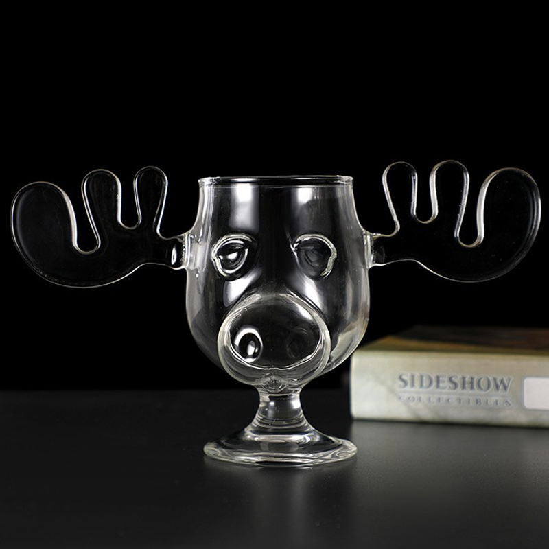 Cute Elk Christmas Wine Glass Juice Wine Water Cup Glass Mug Glassware