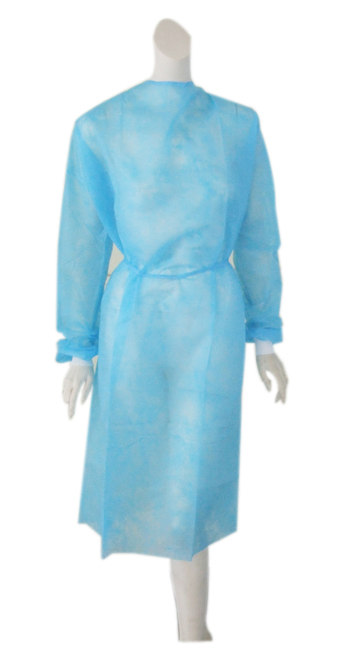 PP+PE Disposable Isolation Gown with Knitted Wrist Cuffs