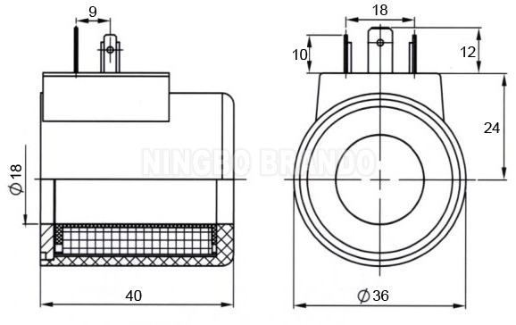 Гидравлическая соленоидная катушка 12В/24В/36В/48В/230В