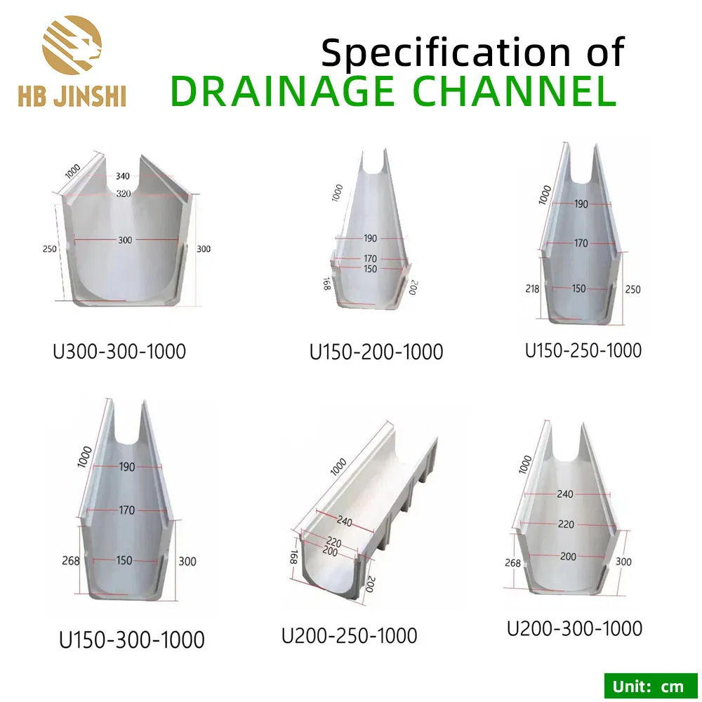 Heavy Duty Reinforced Plastic (FRP) Channel Floor Trench Drain System Fiberglass