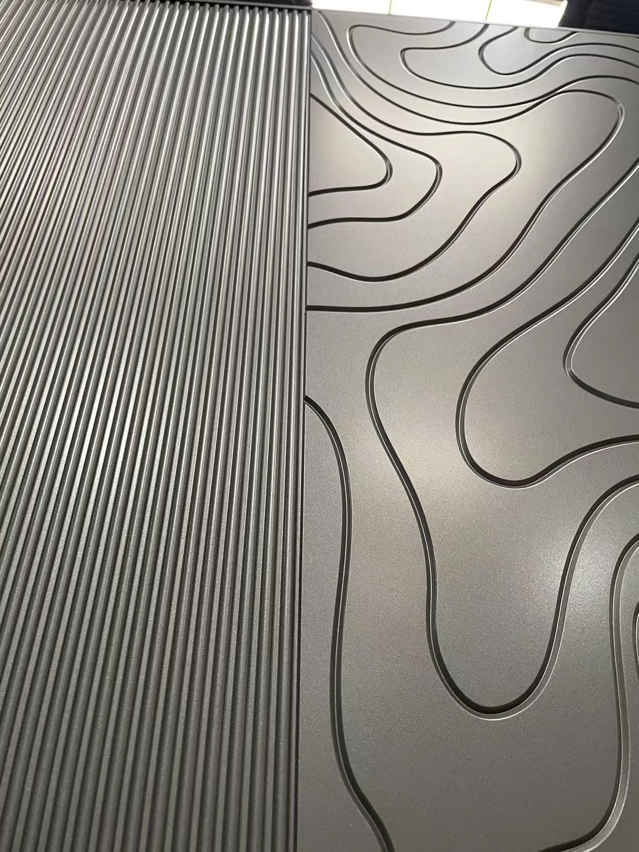 Modern Aluminum Entry Door with Artistic Abstract Design