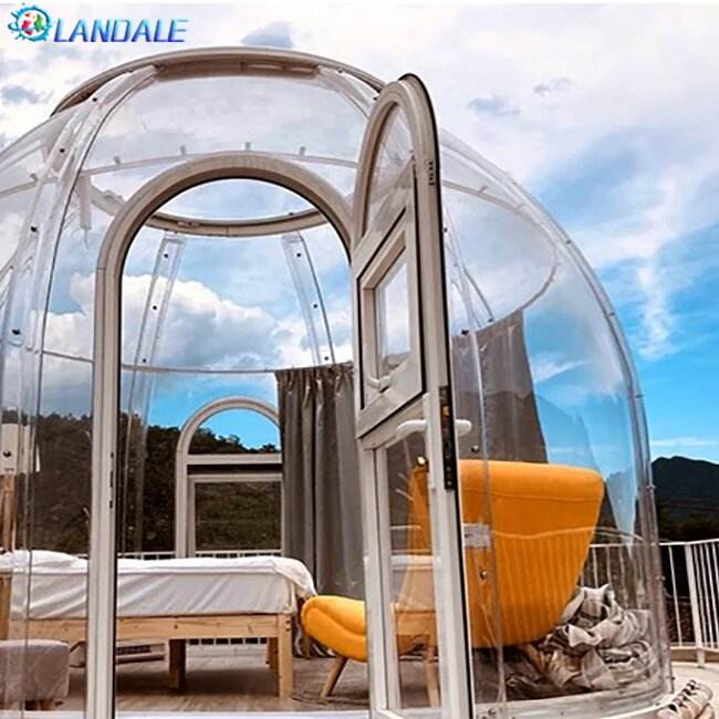 Waterproof Metal Frame Polycarbonate Transparent House Geodesic Yurt Outdoor Activities