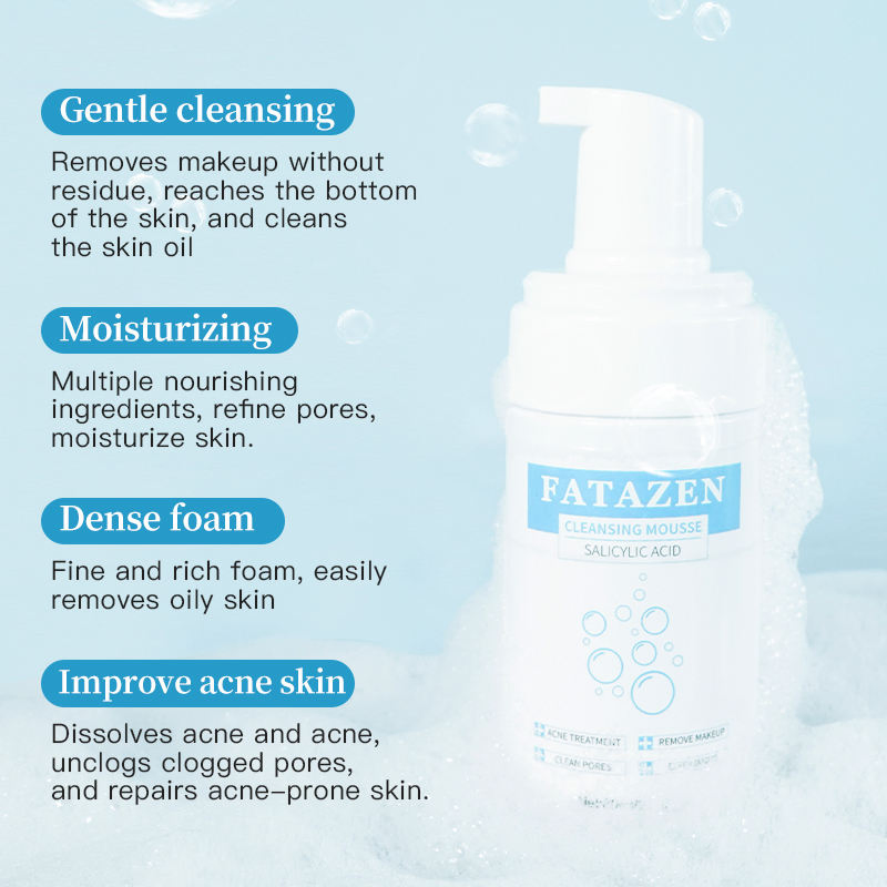 Private Label Organic Vegan Dense Face Wash Foam Moisturizing Acne Blemish Control Refreshing Oil Control Clean Pores Whitening