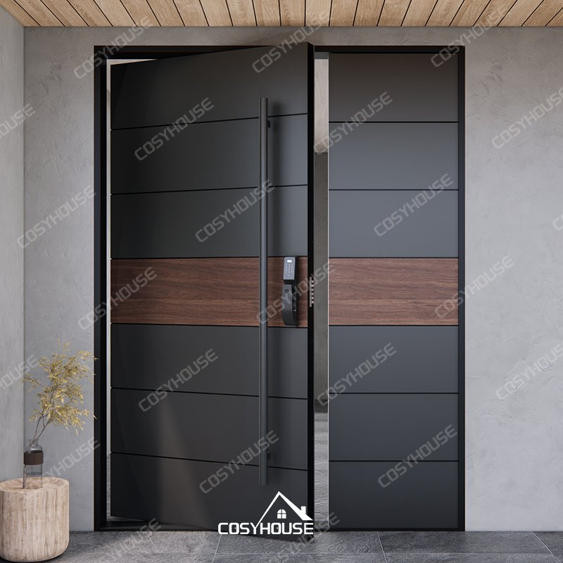 Modern Residential Wooden and Metal Doors for Interior and Exterior Use House Room Entry Front Main Doors for Apartment Villa Projects
