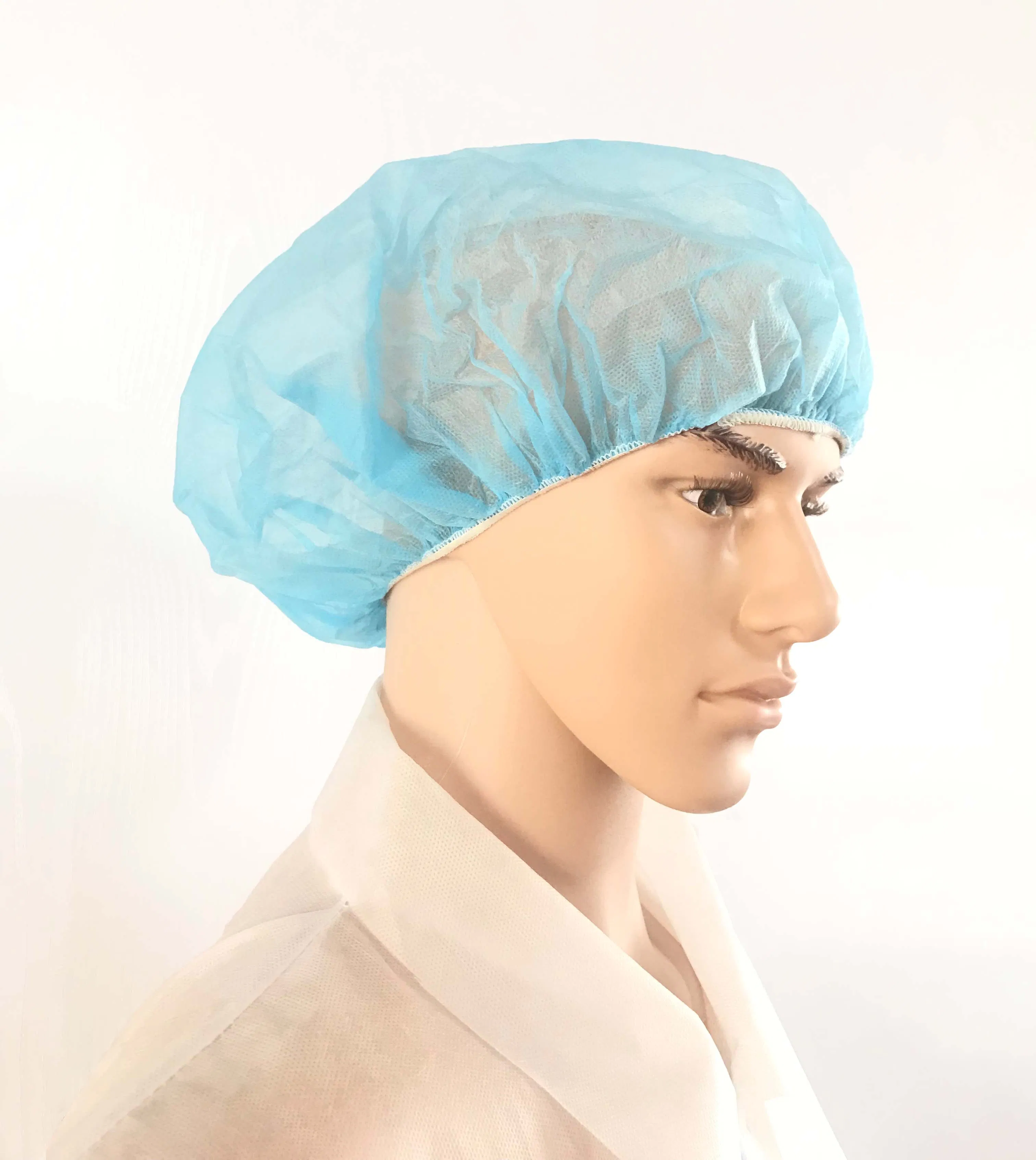 Dust-Proof Disposable Bouffant Breathable Non-Woven PP10g 21'hair Surgical Cap for Worker