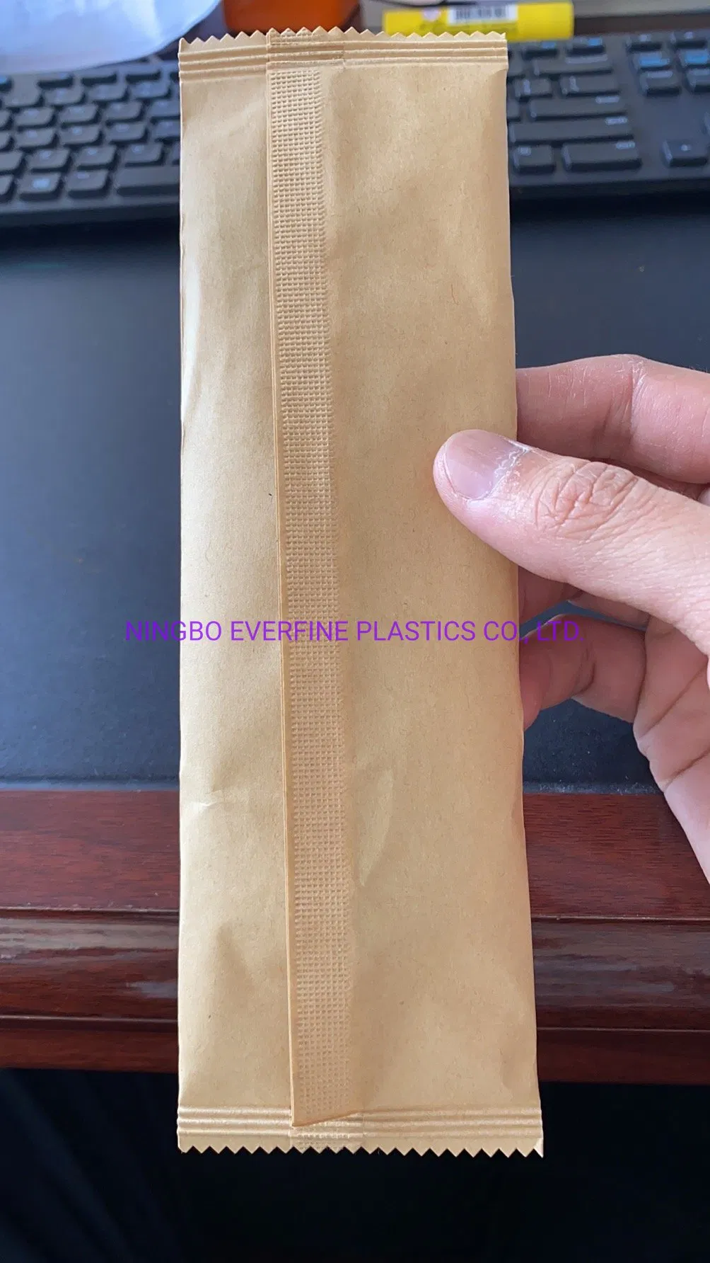 Individually Kraft Paper Wrapped Plastic Spoons