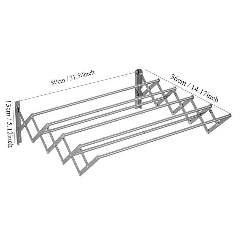 Large Capacity Rustproof Outdoor Wall Mounted Small Balcony Laundry Foldable Clothes Dryer Rack