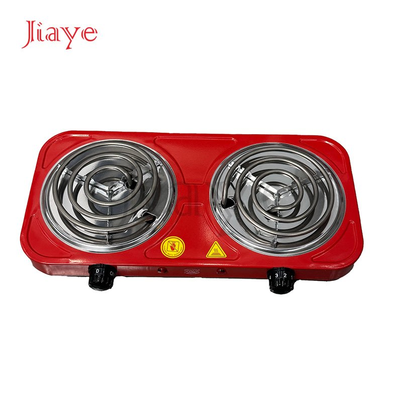 Portable 2-Burner Electric Cooking Stove - Stainless Steel, Solid Hotplate Surface, Household Kitchen Hot Plate