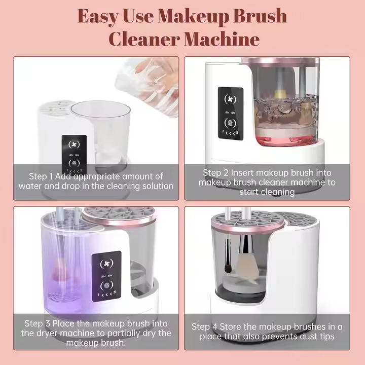 Electric Make up Brush Cleaner and Dryer Makeup Brush Cleaning Machine Automatic Cosmetics Brush Cleaner with Drying Function