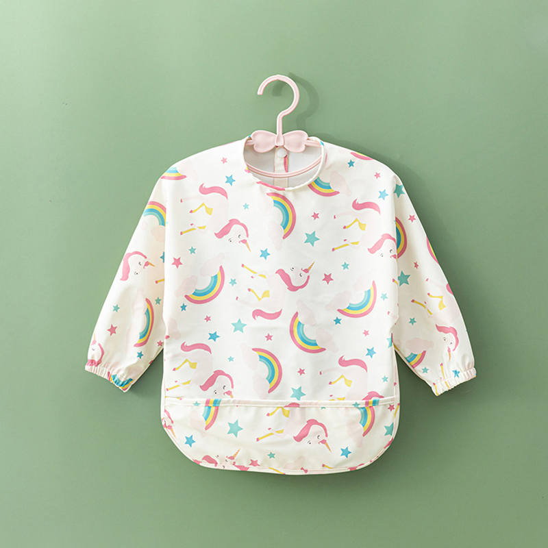 in Stock, Children's Upside-Down PU Coveralls, Washable and Dirt-Proof Clothes, and Baby Waterproof Bibs