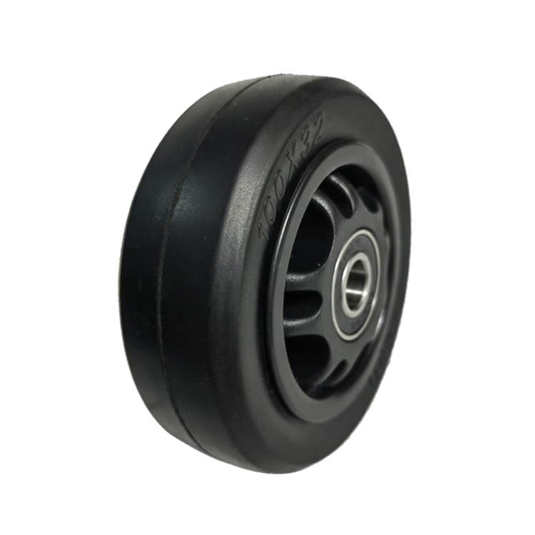 4-Inch Medium-Duty Rubber Casters, Quiet, Wear-Resistant, and Non-Slip, Suitable for Handcarts, Toolboxes, etc.