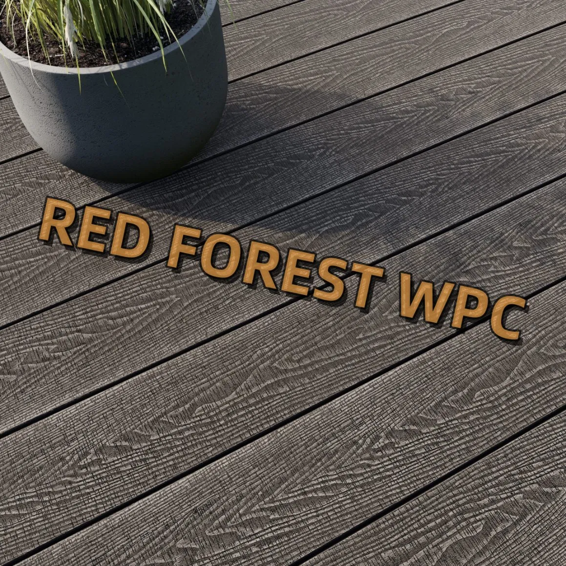 3D Wood Grain Wood Plastic Composite WPC Decking Flooring Panel Waterproof Outdoor