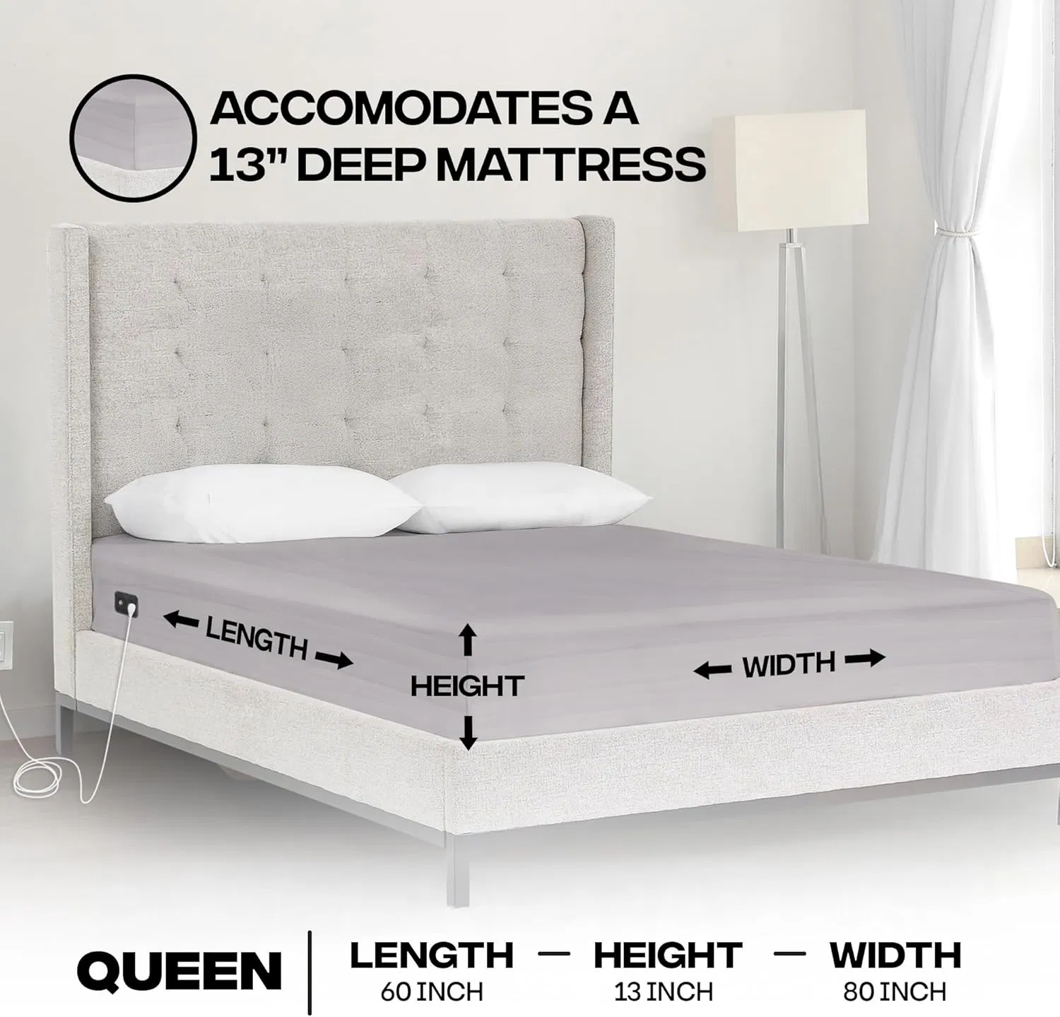 Grounding Sheets 95% Organic Cotton, 5% Pure Silver Fiber Organic Fitted Grounded Sheet for Improved Sleep