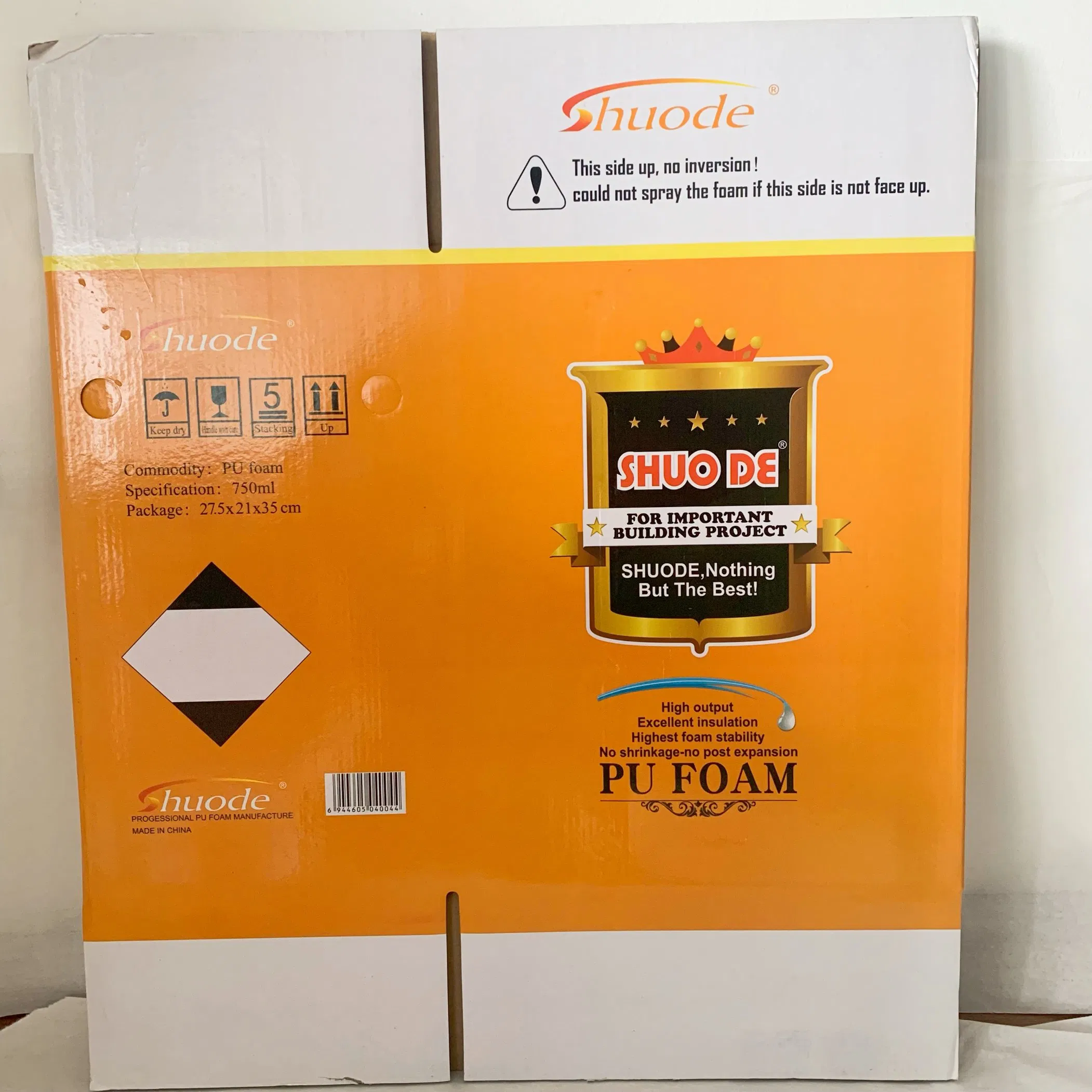 750ml, 500ml, 300ml Fire Retardant PU Foam Fireproof B2 Rating Polyurethane Foam