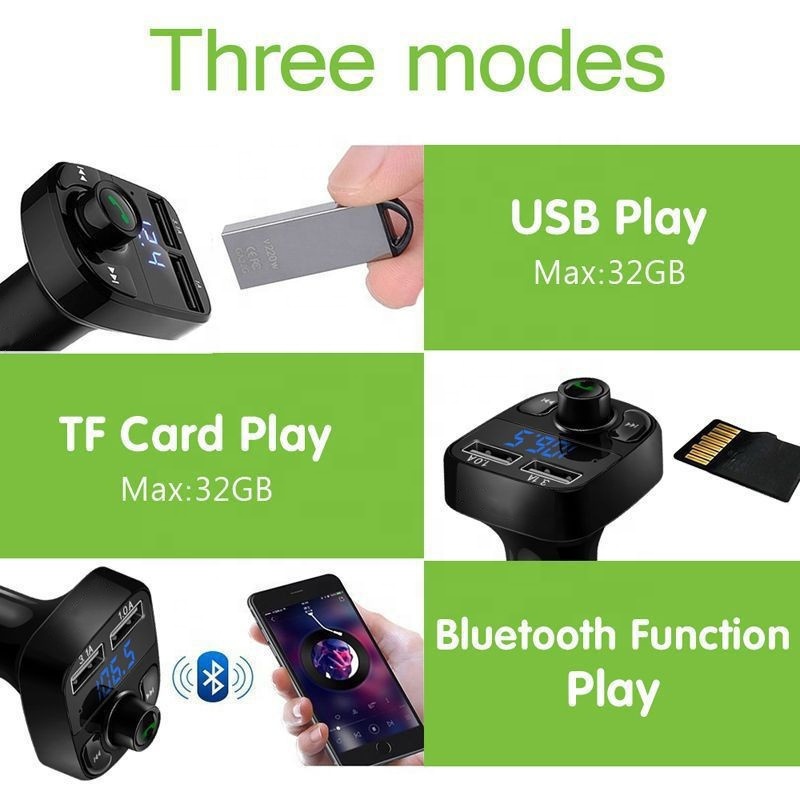 FM трансмиттер автомобильный X8 Bluetooth MP3 с зарядкой