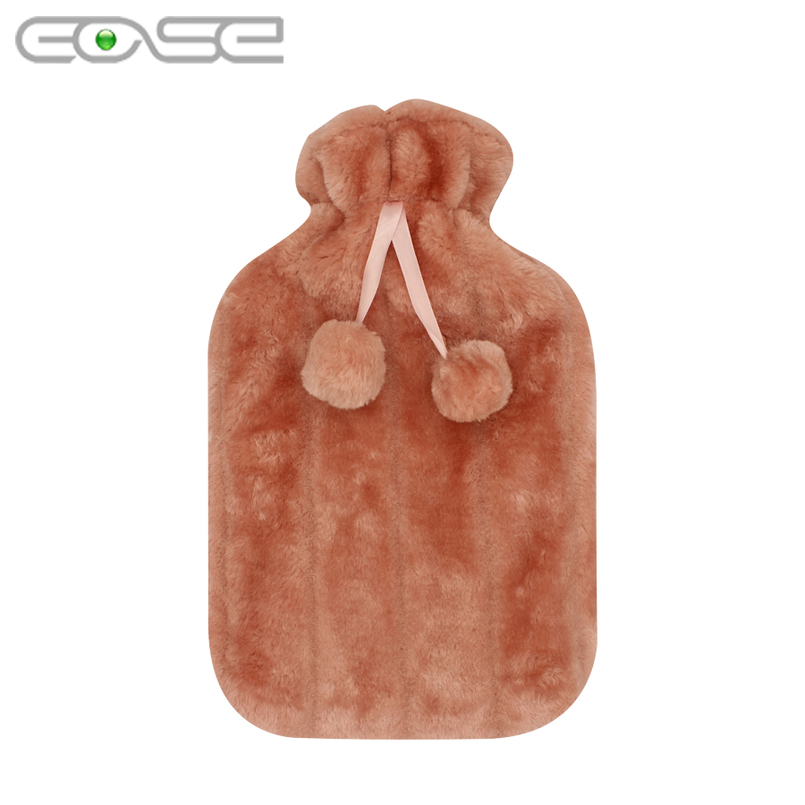 Warm and Snuggly Hot Water Bottle with Luxe Fur Wrap