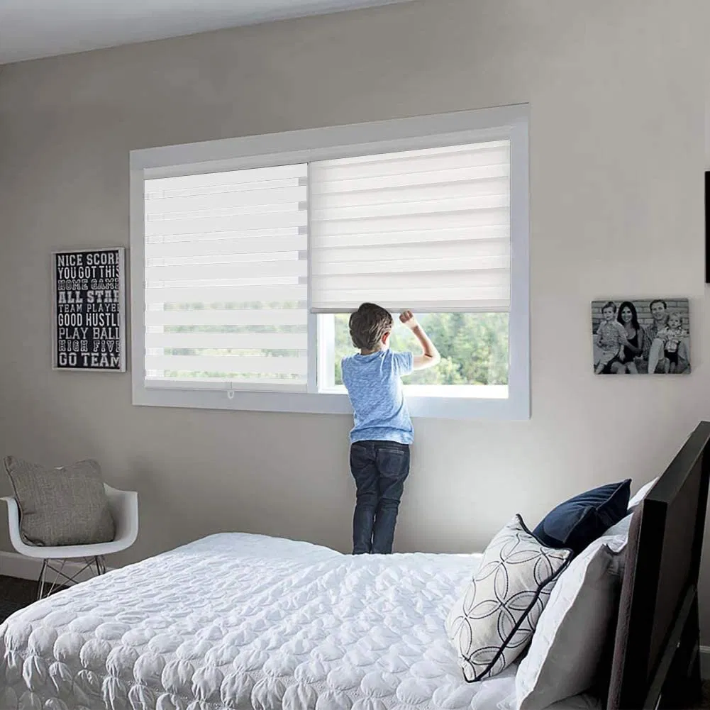 Cordless Zebra Blinds Window Shades Blackout Roller Blinds Curtain Day and Night
