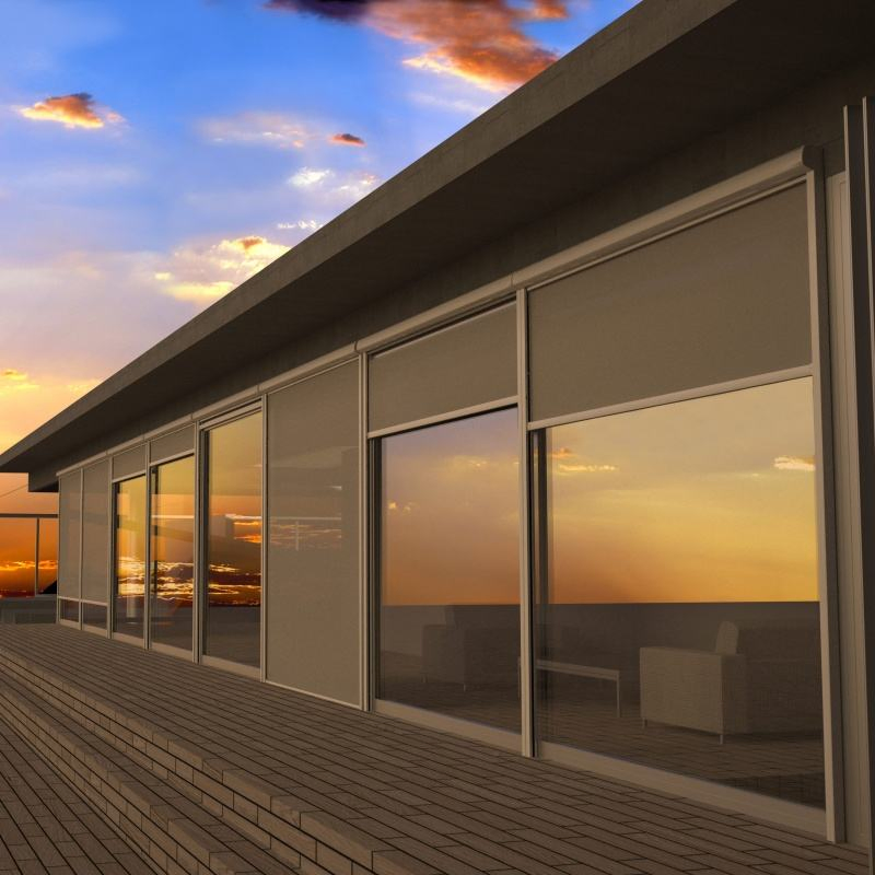 Remote Control Motorized Zip Outdoor Screen with Various Fabrics