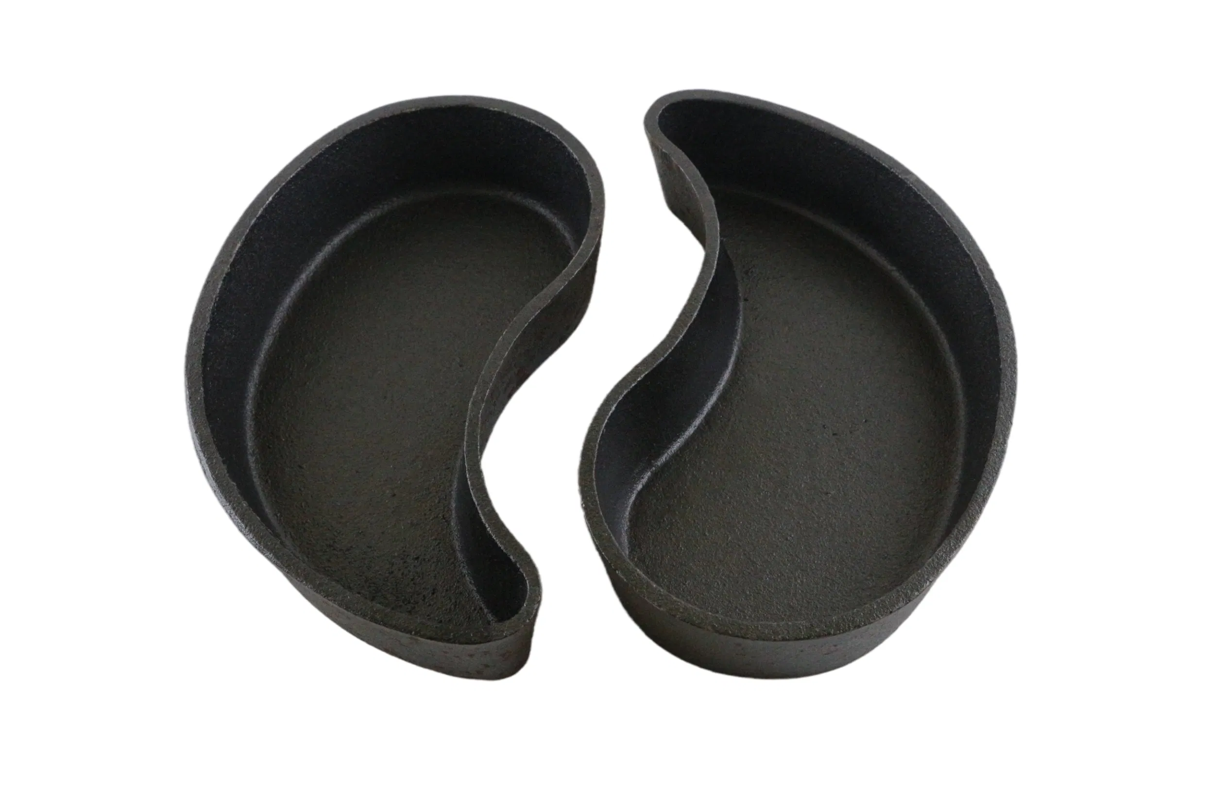 Чугунная сковорода Тайцзи с деревянным подносом