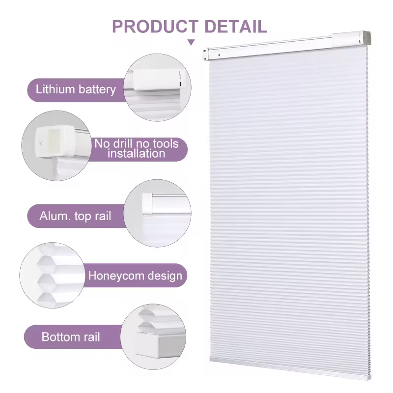 Customizable Electric/Manual Honeycomb Blind for Window Shades Assortment