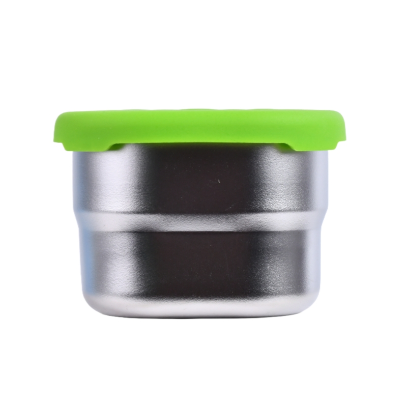 Sturdy 230ml Stainless Steel Sauce Cup Snack Box with Tight-Sealing Lid - Ideal for Camping