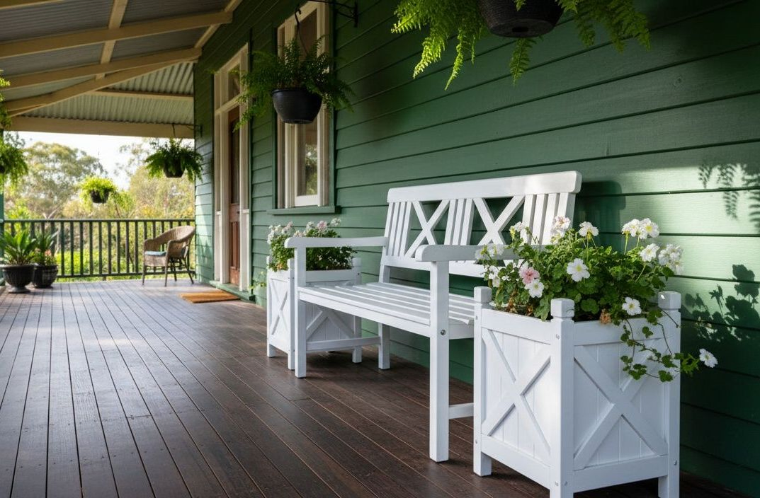 Large Hard Wood Planter Box for Porch Verandah Garden Patio