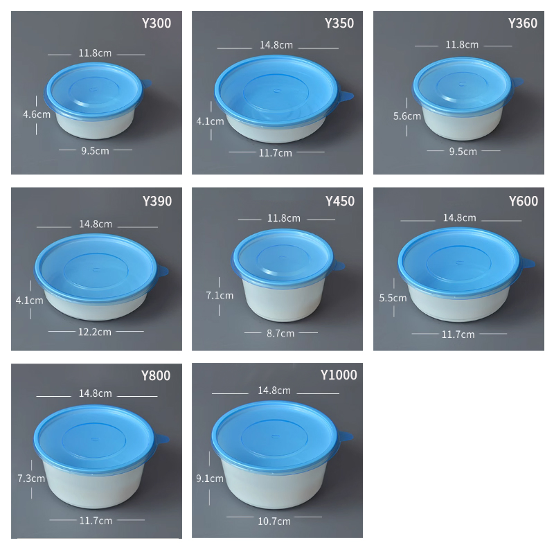 Disposable 32oz Round Meal Prep Containers Plastic Food Bowl with Lids