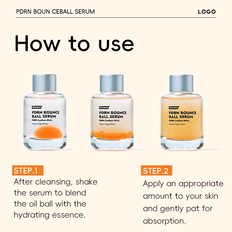 Private Label Repair Redness Reduction Anti-Aging Plumping Lightweight Watery Texture Sensitive Skin Salmon DNA Pdrn Ball Serum