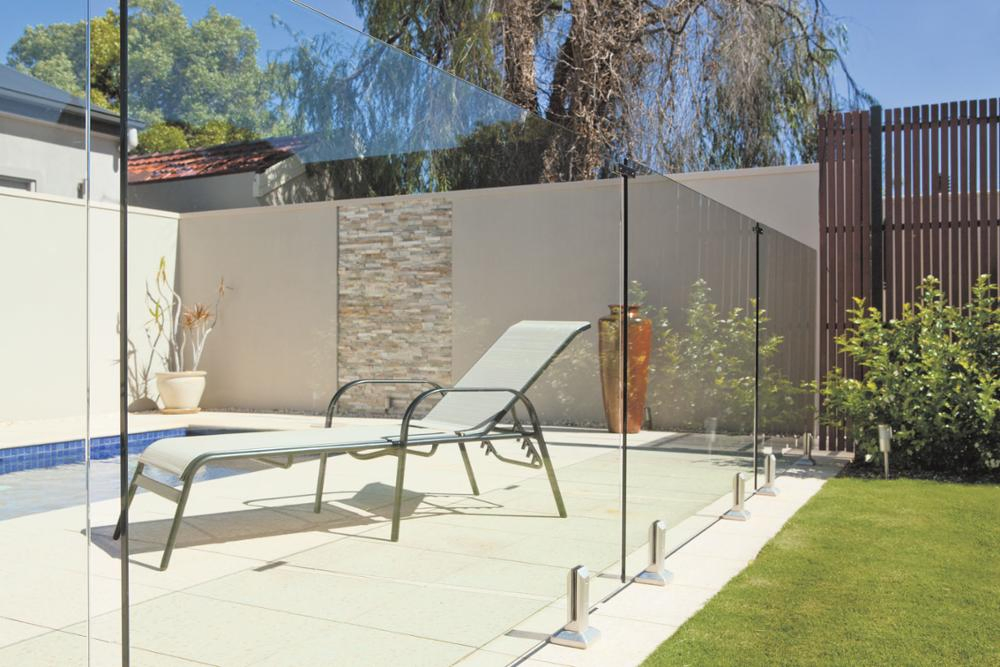 Stainless Steel Polishing Frameless Square Glass Spigot with Mirror Surface