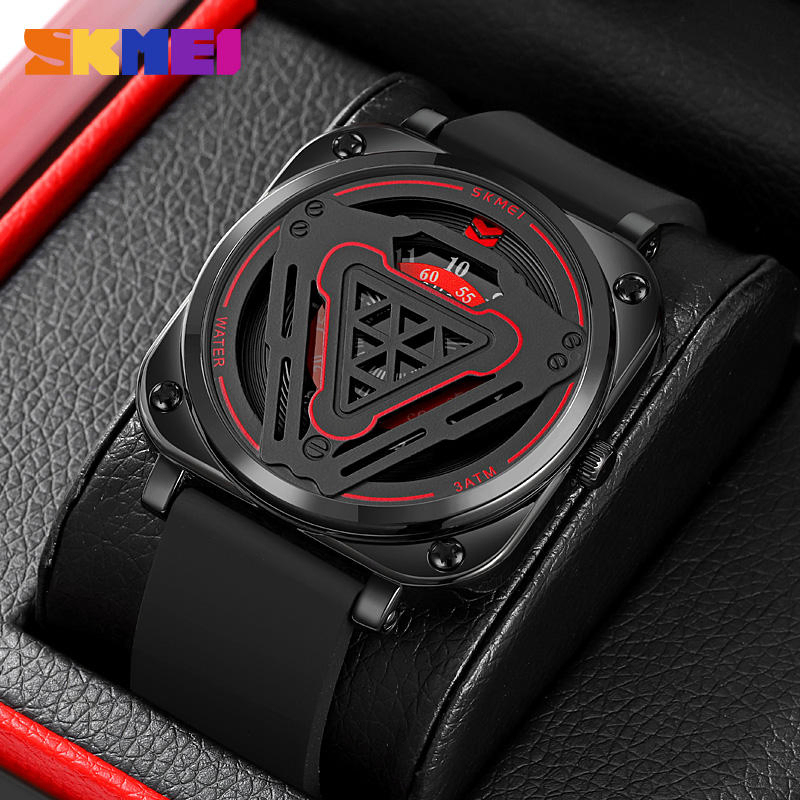 Skmei 2107 Alloy Case Soft Silicone Strap Fashion Design Men Quartz Wristwatch