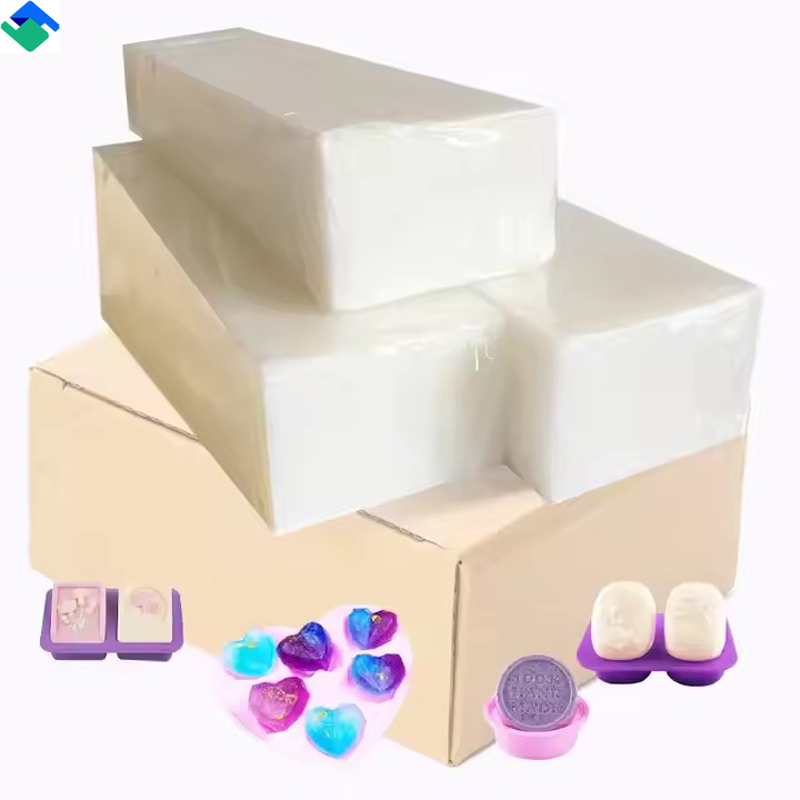 DIY Material Natural Soap Base Wholesale Glycerin Transparent Soap Base Milky White Transparent Bath Soap Base Wholesale Hand Melted Soap Base White and Transpa