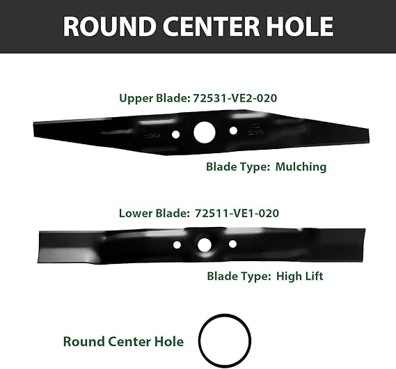 72511-Ve1-020 & 72531-Ve2-020 Lawn Mower Blade Kit Replace 72511-Ve1 010 72531 Ve2-010 Cut Lawn Mower Blades