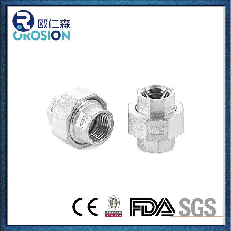 Heavy-Duty Stainless Steel Female Threaded Pipe Union Fitting