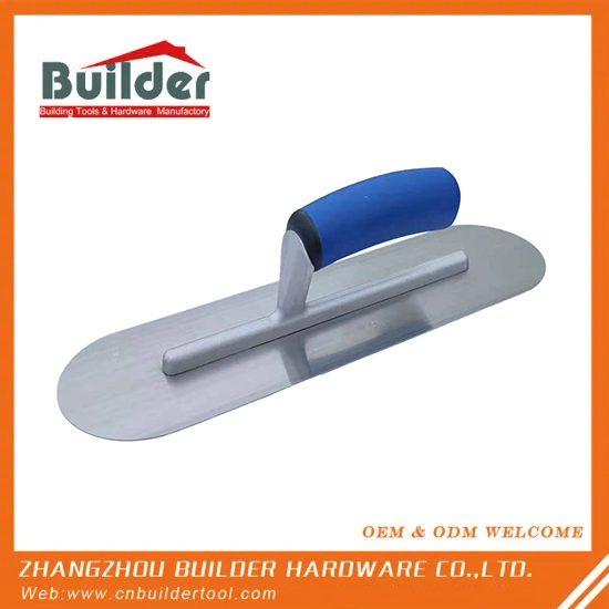 Builder Tool Round End Carbon Steel Plaster Trowels with Plastic Handle