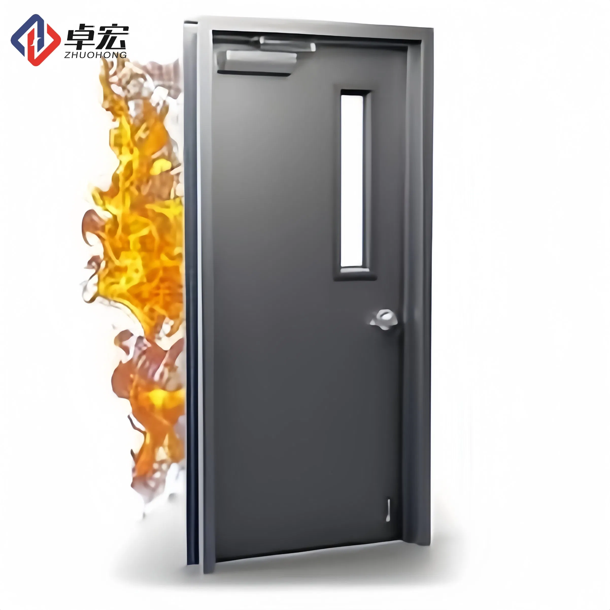 for UL Wh Listed Modern Style Double Leaf Safety Emergency Exit Metal Door Fire Rated Steel Door with Finished Surface