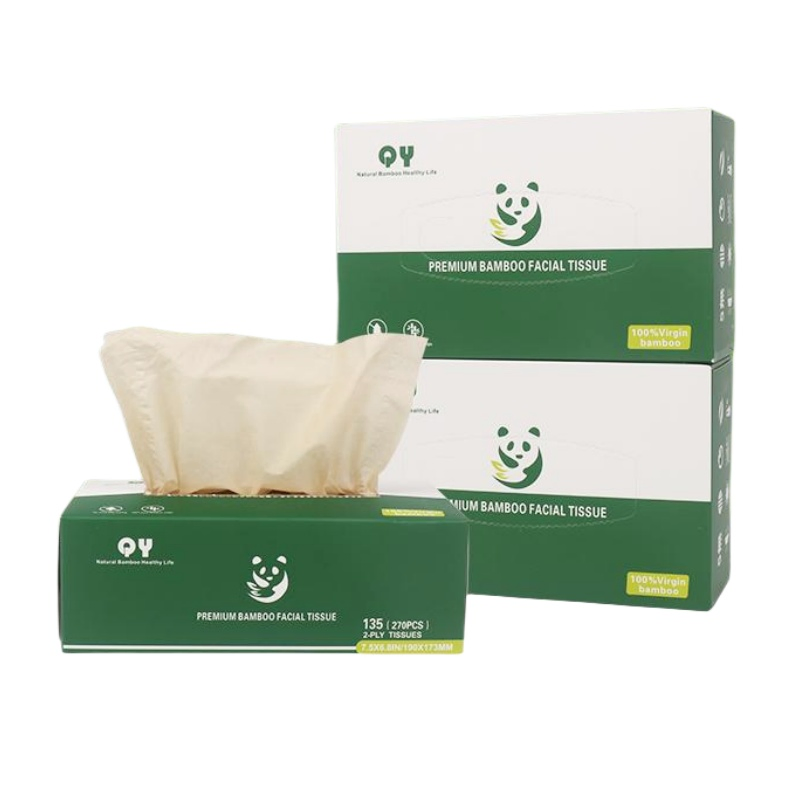 Bamboo Facial Tissues Box - Ultra Soft, Natural Unbleached, Tree-Free & Eco-Friendly, 135 Tissues Per Box