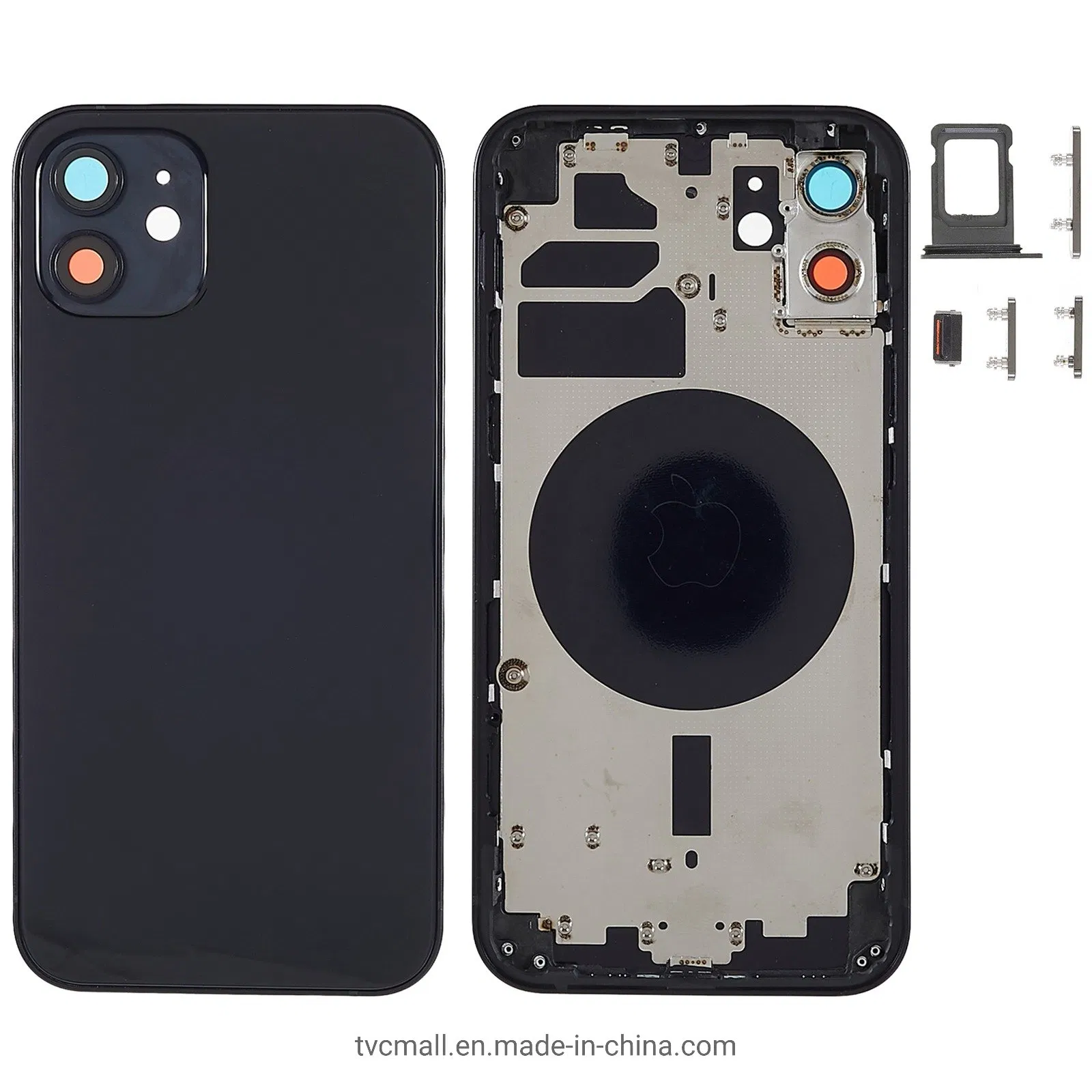 Задняя крышка и рамка для iPhone 12 (без логотипа) - черный