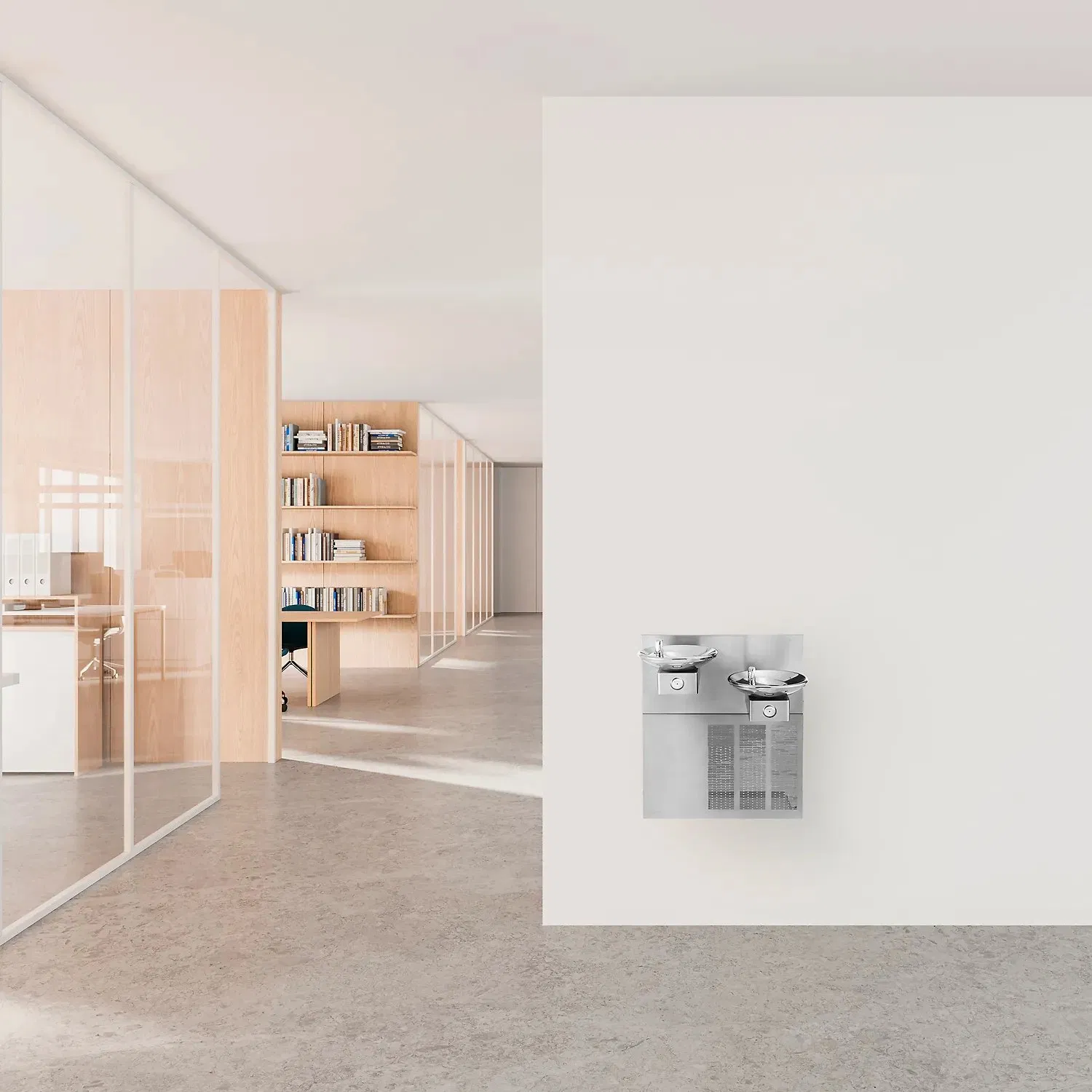 Настенный питьевой фонтан с охлаждением, без фильтра