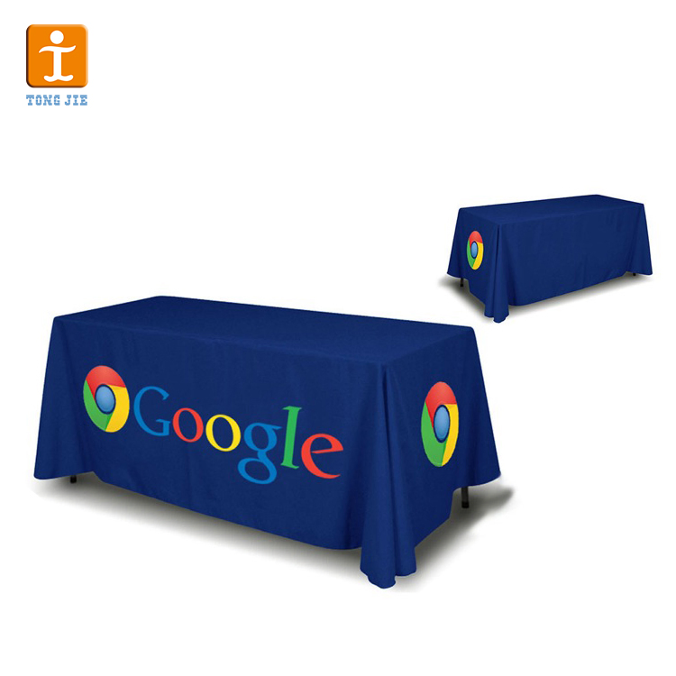 Trade Show Colors Custom Artwork Design 230g Fabric Table Cloth