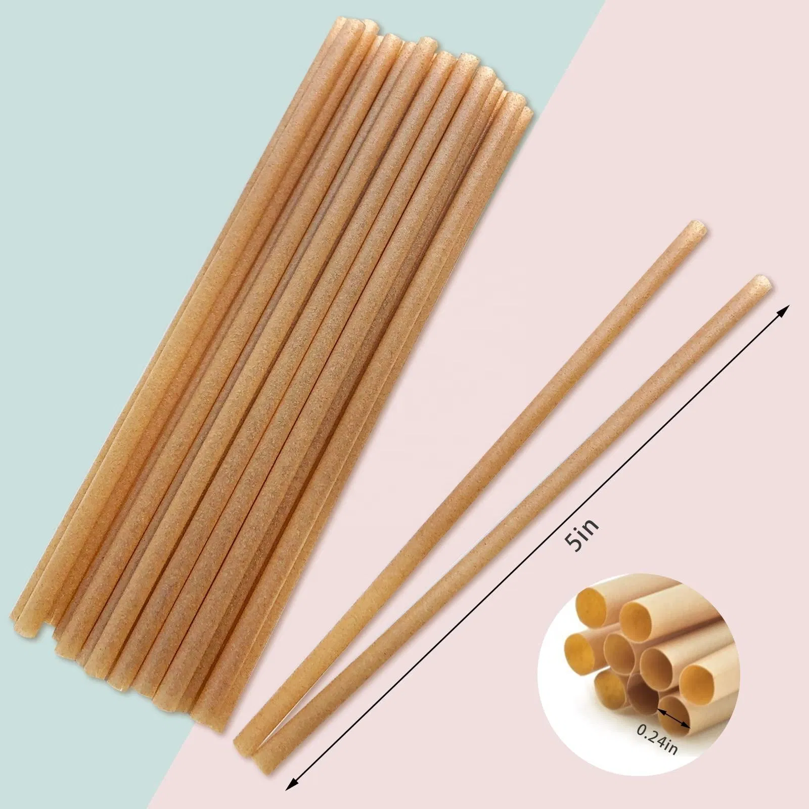 100% Compostable Eco Friendly Biodegradable Drink PLA Free Sugarcane Fiber Straw