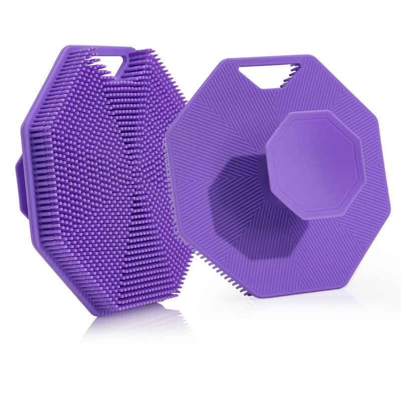 Men's Face Scrubber Hexagon Shape Silicone Face Scrubber Facial Cleansing Brush with Suction Cup