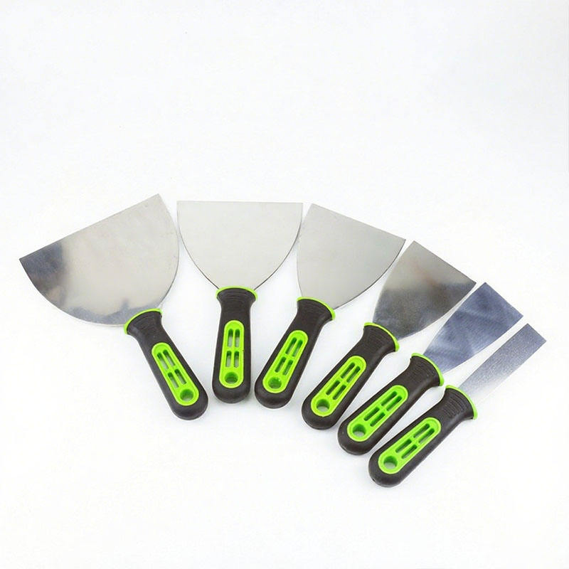 Plastic Handle DIY Putty Knife with Staingless Steel Blade Two-Color Rubber Scraper
