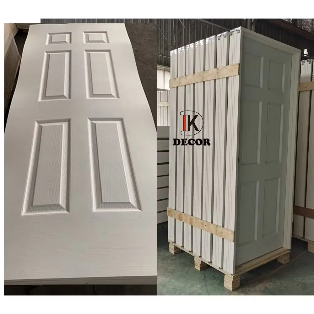 White Primed Interior HDF Wood Panel Moulded Hollow Core Wooden Door for Bedroom